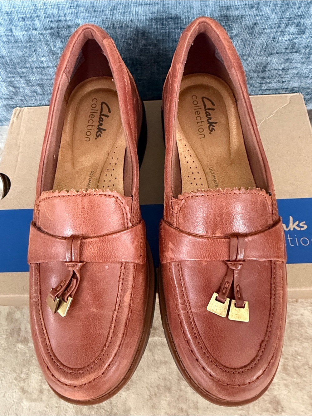 Clarks Women's Westlynn Bella Chestnut Leather Tassel Loafers